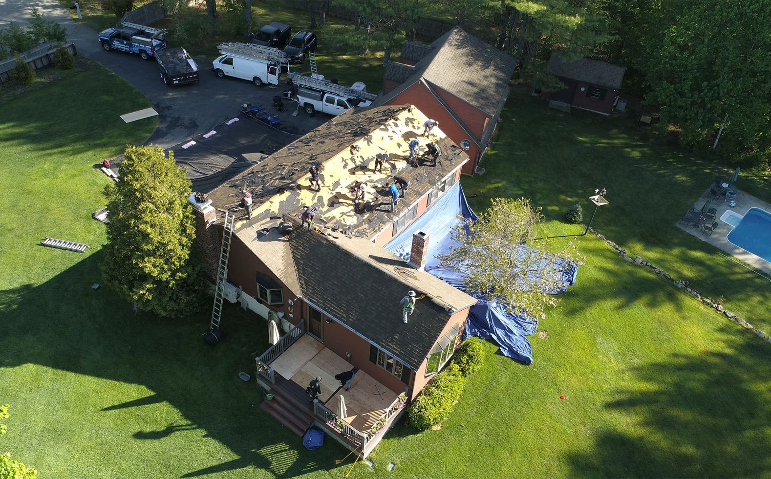 Contractor working on roof