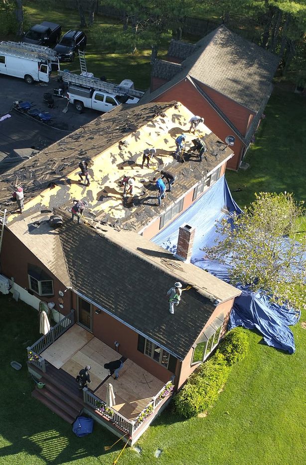 working on a roof